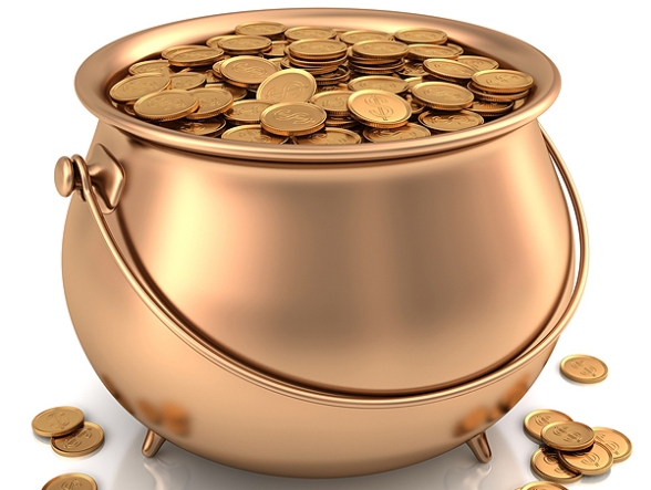 "A Pot of gold coins"